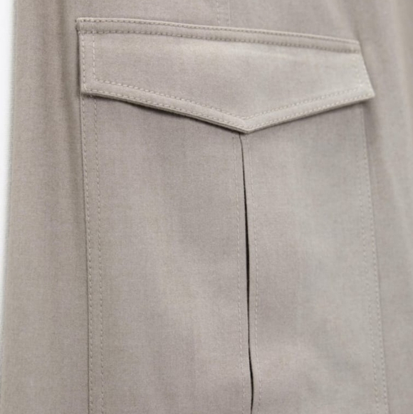 ZARA MIDI CARGO SKIRT BEIGE | 2222/476 - Picture 5 of 5